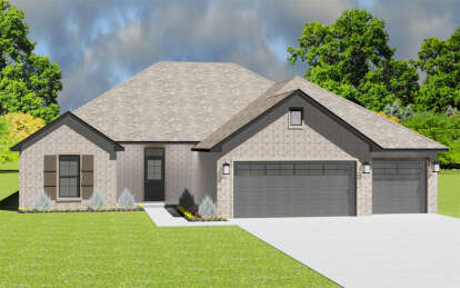Ranch House Plan #677-00001 Elevation Photo