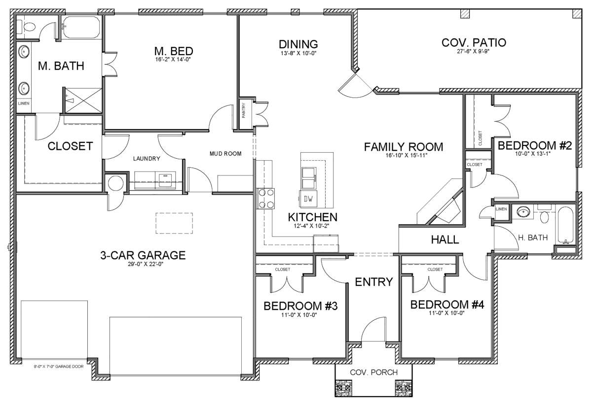 Floorplan 1 for House Plan #677-00004