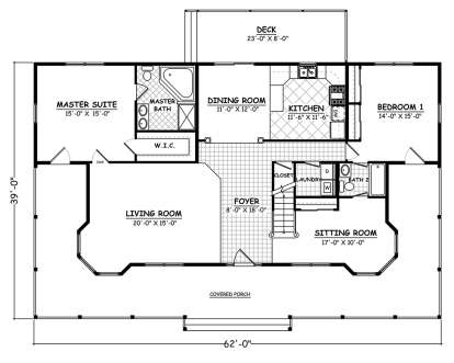 Floorplan 1 for House Plan #526-00006