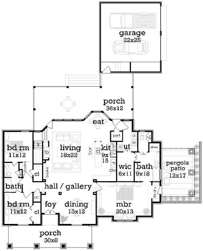 Floorplan 1 for House Plan #048-00257