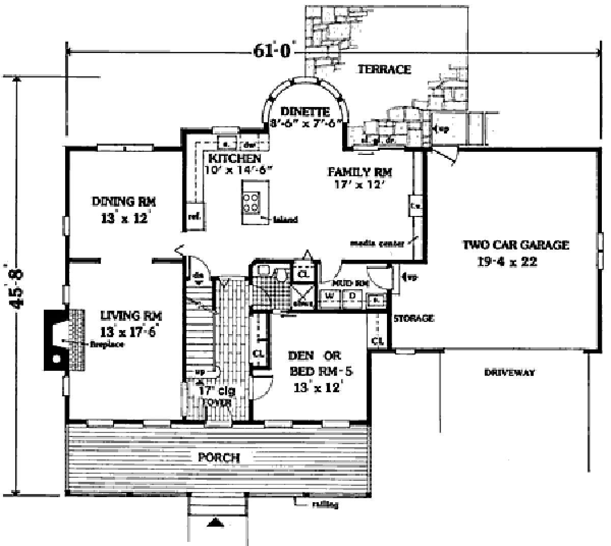 Main Floor for House Plan #033-00023