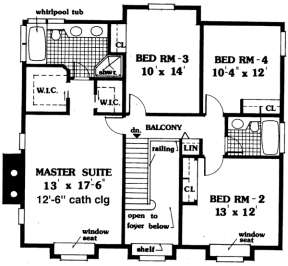 Upper Floor for House Plan #033-00023