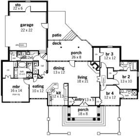 Floorplan 1 for House Plan #048-00137