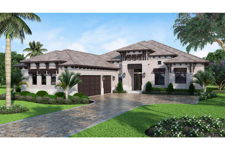 Florida House Plan #207-00052 Elevation Photo