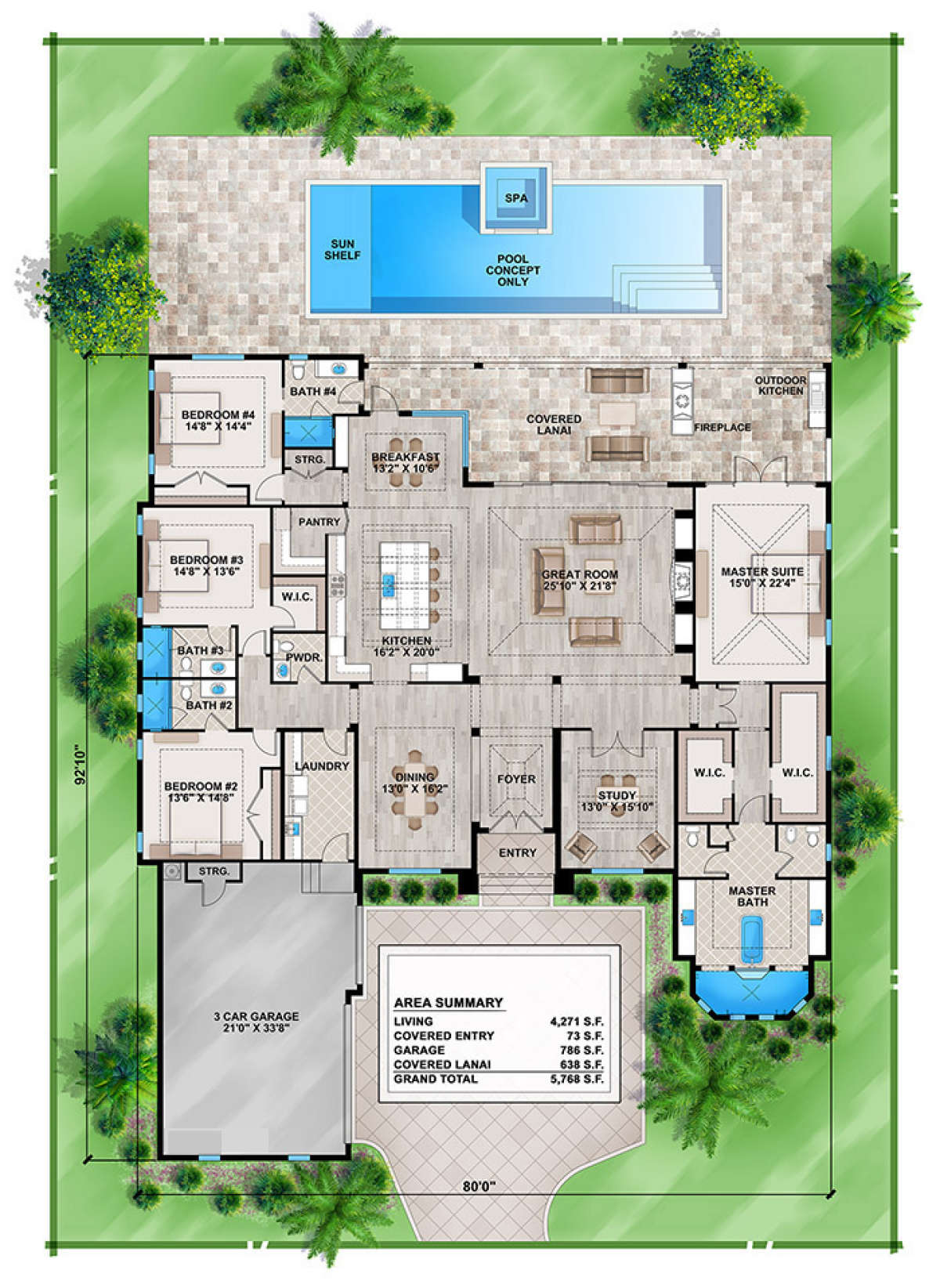Floorplan 1 for House Plan #5565-00015