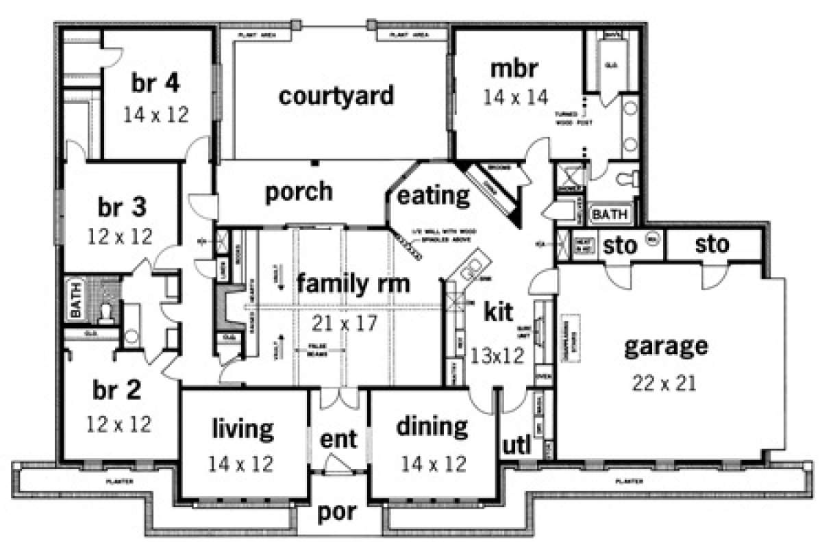 Floorplan 1 for House Plan #048-00138