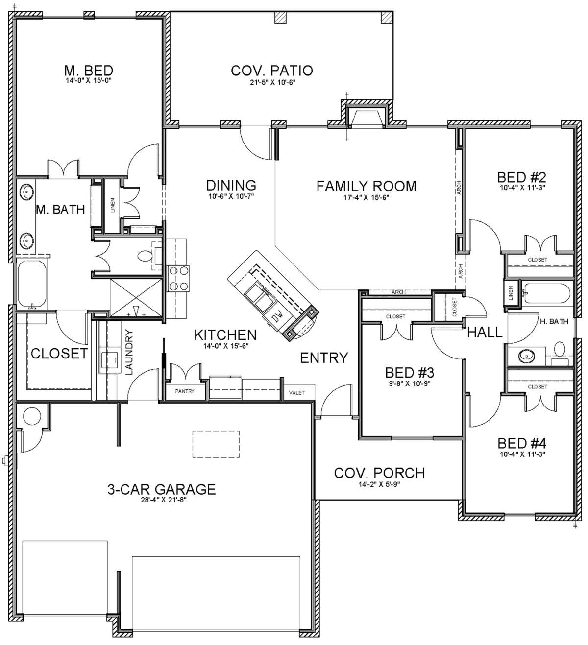Floorplan 1 for House Plan #677-00005