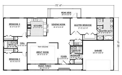 Floorplan 1 for House Plan #526-00010