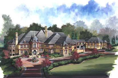 European House Plan #4195-00001 Elevation Photo