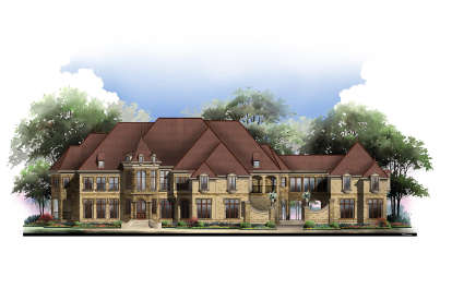 European House Plan #4195-00001 Elevation Photo