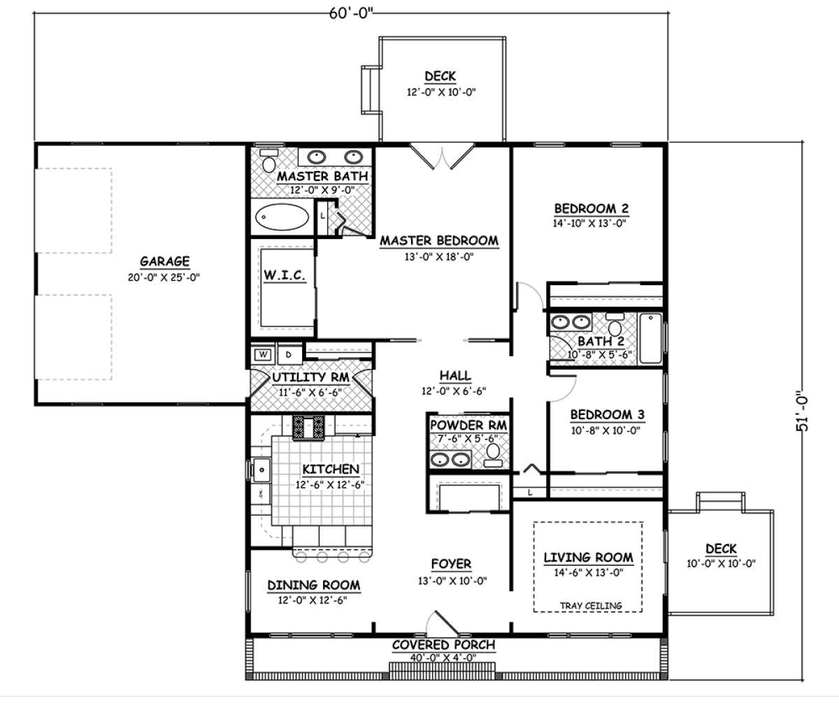 Basement Plan: 1,880 Square Feet, 3 Bedrooms, 2.5 Bathrooms - 526-00011