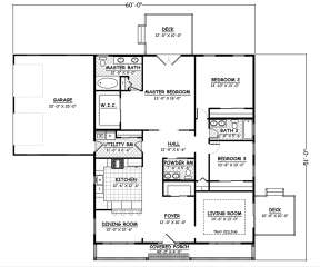 Floorplan 1 for House Plan #526-00011