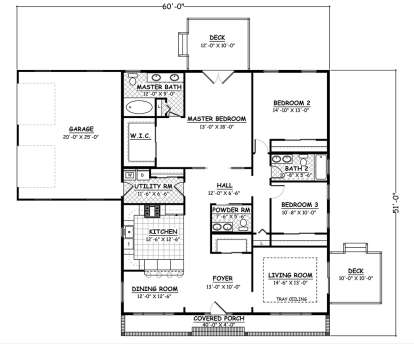 Floorplan 1 for House Plan #526-00011