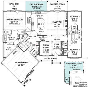 Floorplan 1 for House Plan #4195-00002