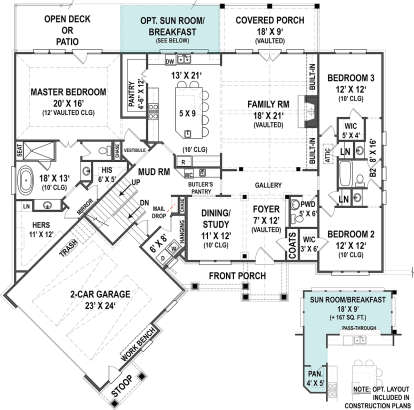 Floorplan 1 for House Plan #4195-00002