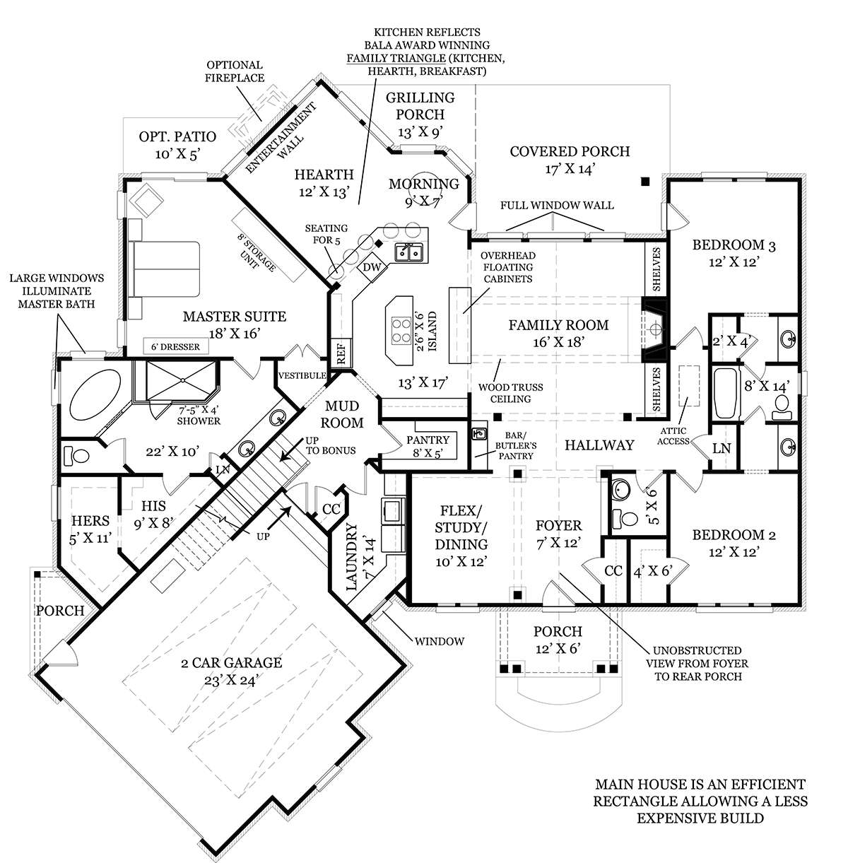 Floorplan 1 for House Plan #4195-00004