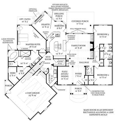 Floorplan 1 for House Plan #4195-00004