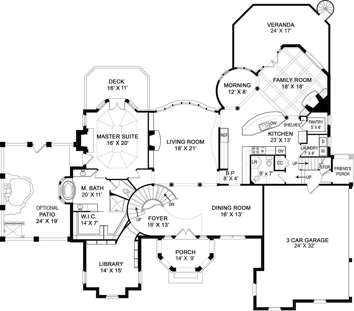 Floorplan 1 for House Plan #4195-00005