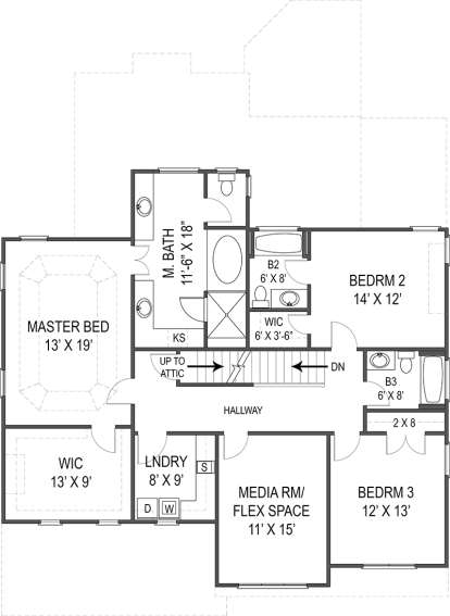 Floorplan 2 for House Plan #4195-00006