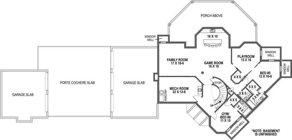 Basement for House Plan #4195-00007