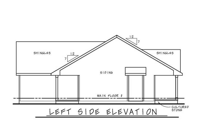 Ranch House Plan #402-01486 Elevation Photo
