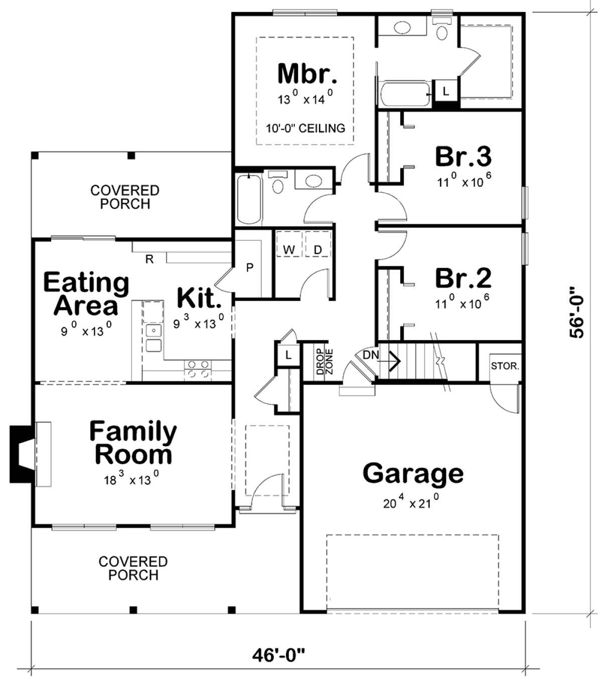 Floorplan 1 for House Plan #402-01486