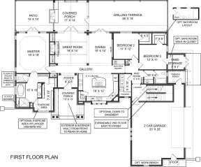 Floorplan 1 for House Plan #4195-00008