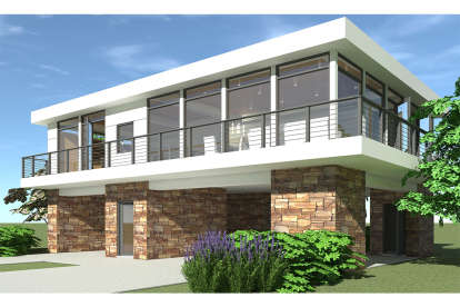 Modern House Plan #028-00115 Elevation Photo