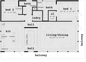 Floorplan 1 for House Plan #028-00115