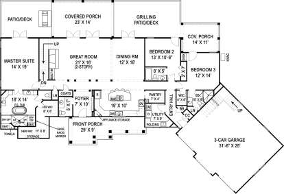 Floorplan 1 for House Plan #4195-00009