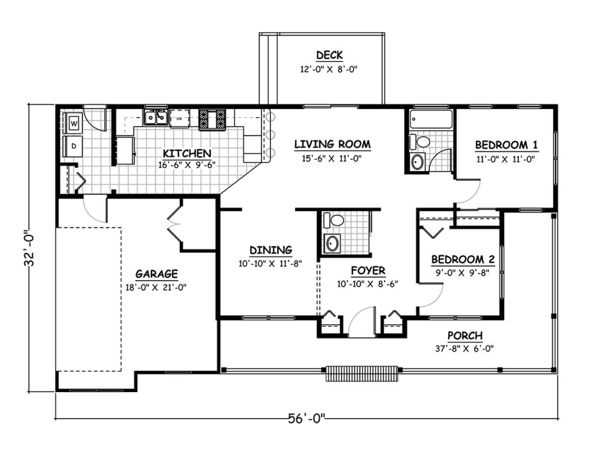 Floorplan 1 for House Plan #526-00012