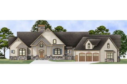 Lake Front House Plan #4195-00010 Elevation Photo