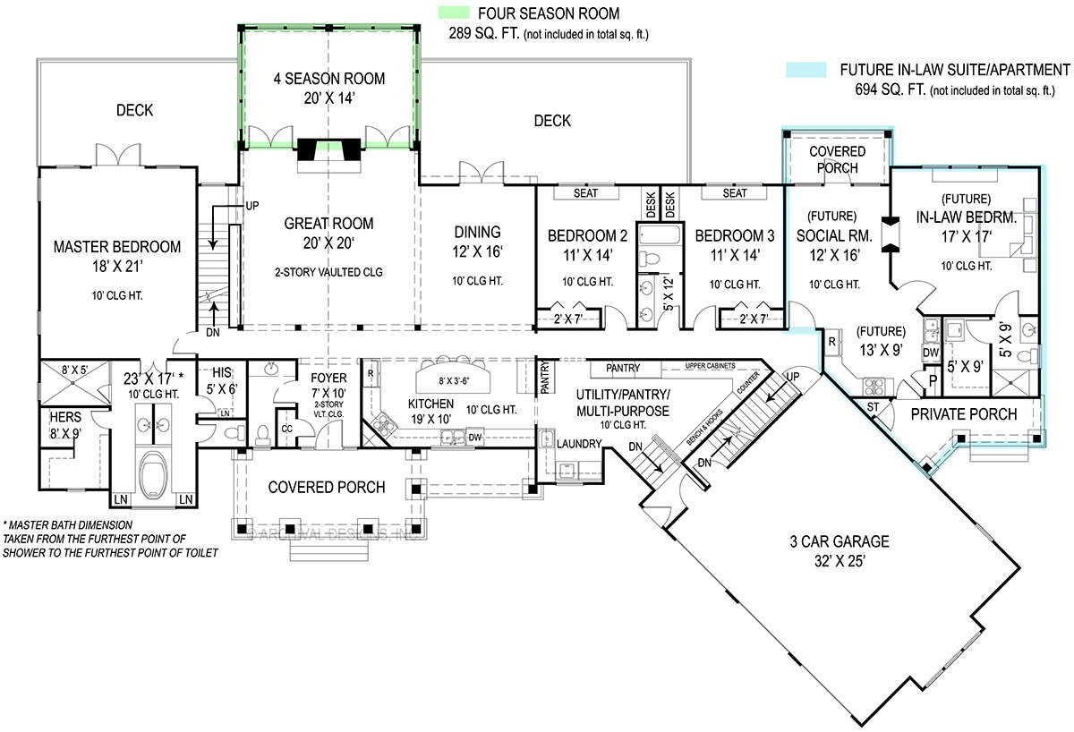 First Floor for House Plan #4195-00010