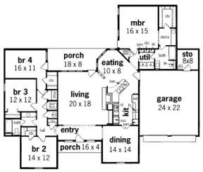 Floorplan 1 for House Plan #048-00140