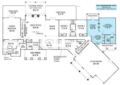 Main Floor  for House Plan #4195-00011
