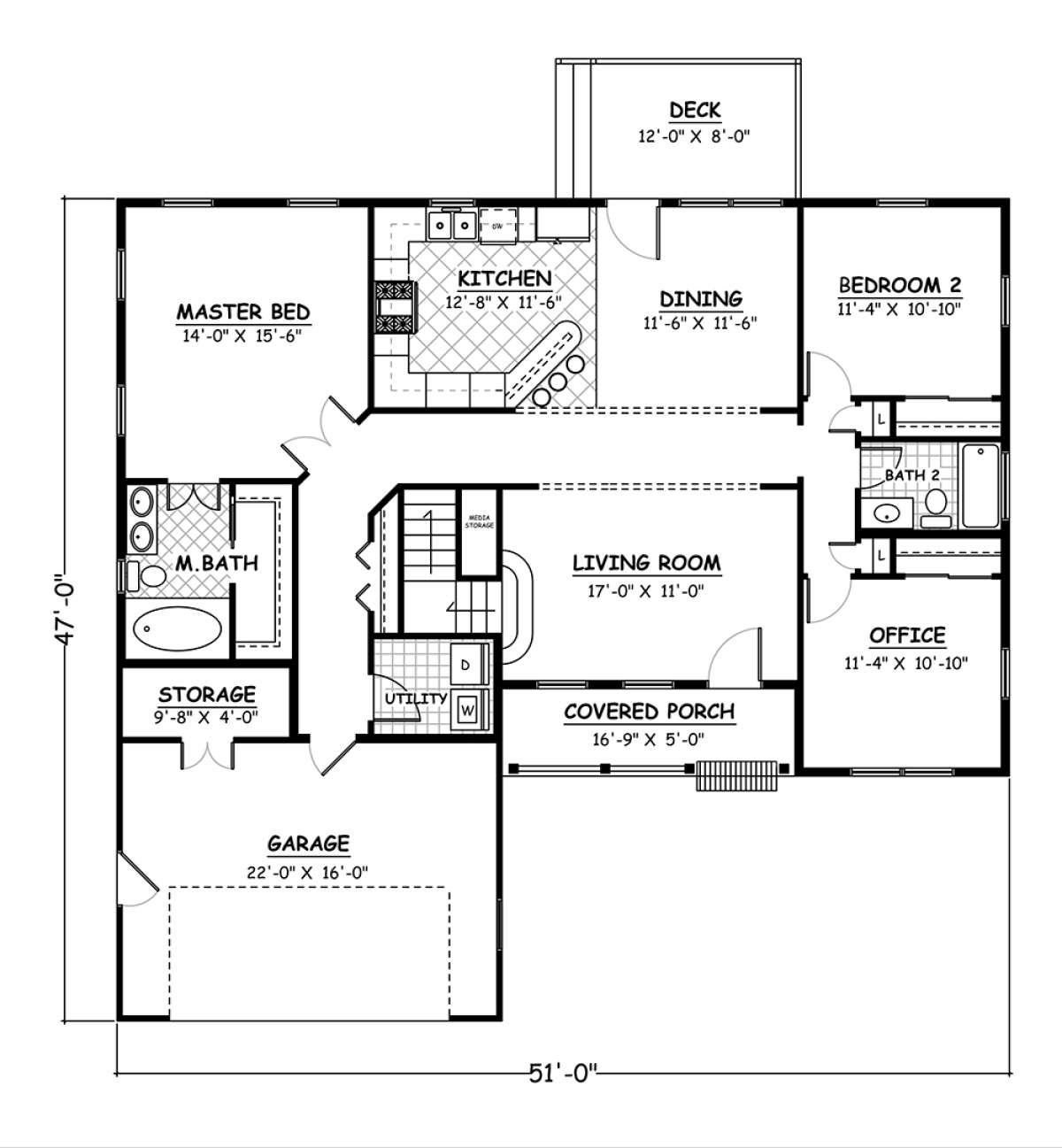 Floorplan 1 for House Plan #526-00016