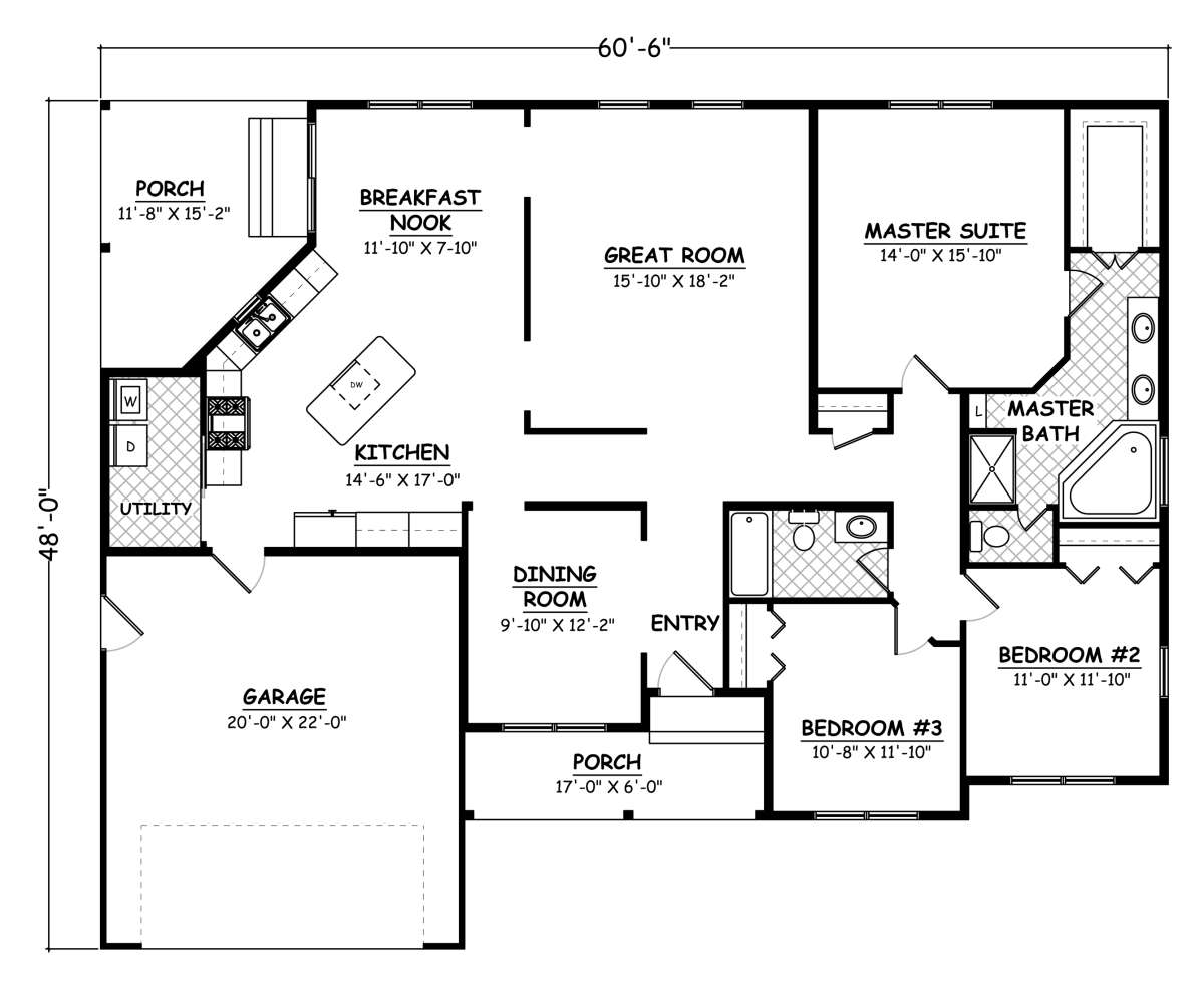 Floorplan 1 for House Plan #526-00018
