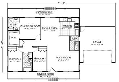 Floorplan 1 for House Plan #526-00021