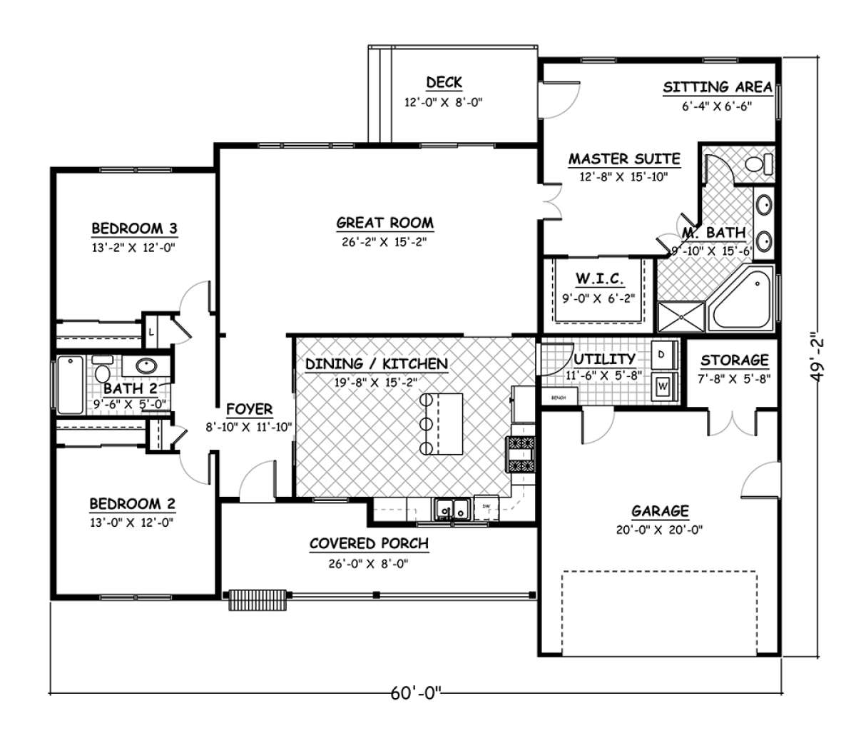 Floorplan 1 for House Plan #526-00023