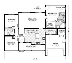 Floorplan 1 for House Plan #526-00023