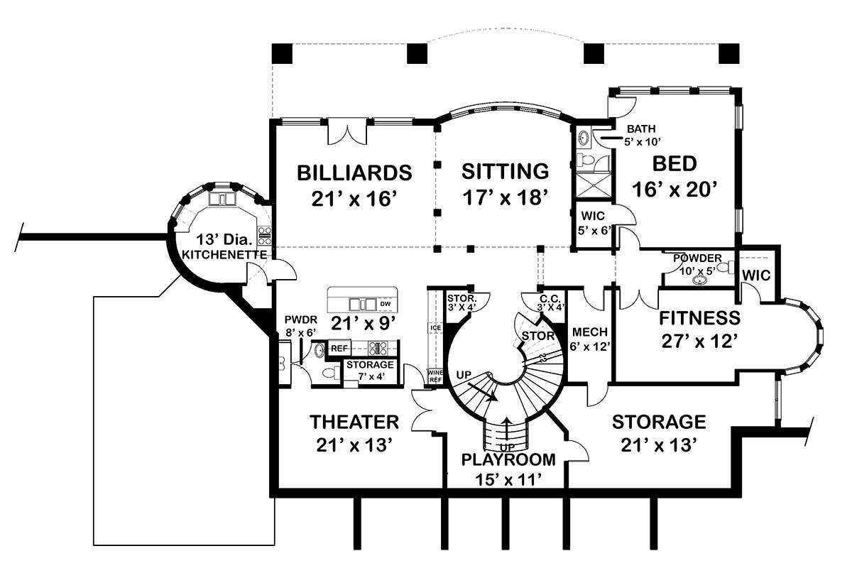 Basement for House Plan #4195-00016