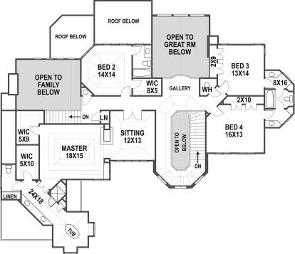 Second Floor for House Plan #4195-00017