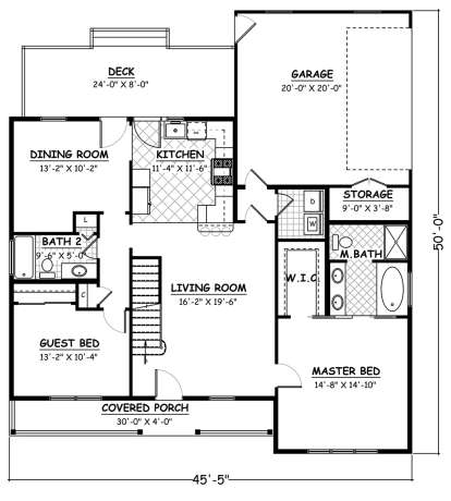 Floorplan 1 for House Plan #526-00027