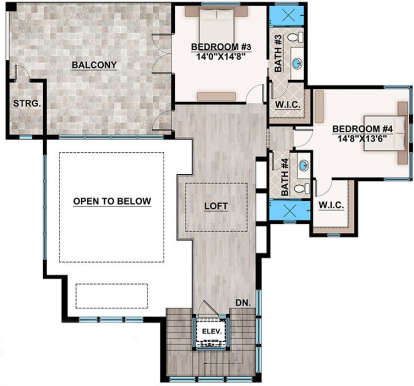 Second Floor for House Plan #207-00055