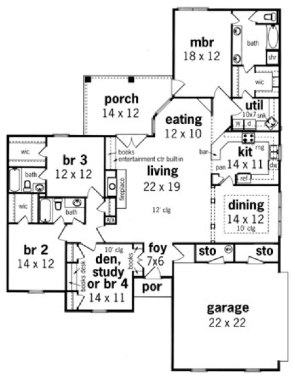 Floorplan 1 for House Plan #048-00143