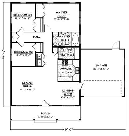 Floorplan1 for House Plan #526-00032