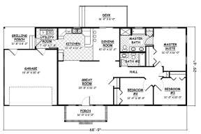 Floorplan 1 for House Plan #526-00034