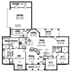 Floorplan 1 for House Plan #048-00144