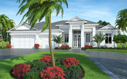Coastal House Plan #207-00057 Elevation Photo