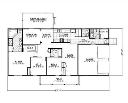 Floorplan 1 for House Plan #526-00040